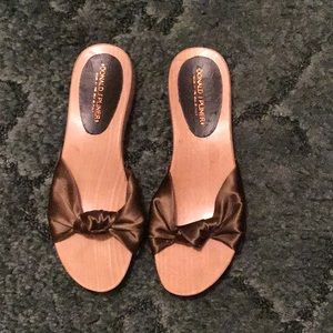 Donald J. Pliner Bronze Sandals Slides Size 7